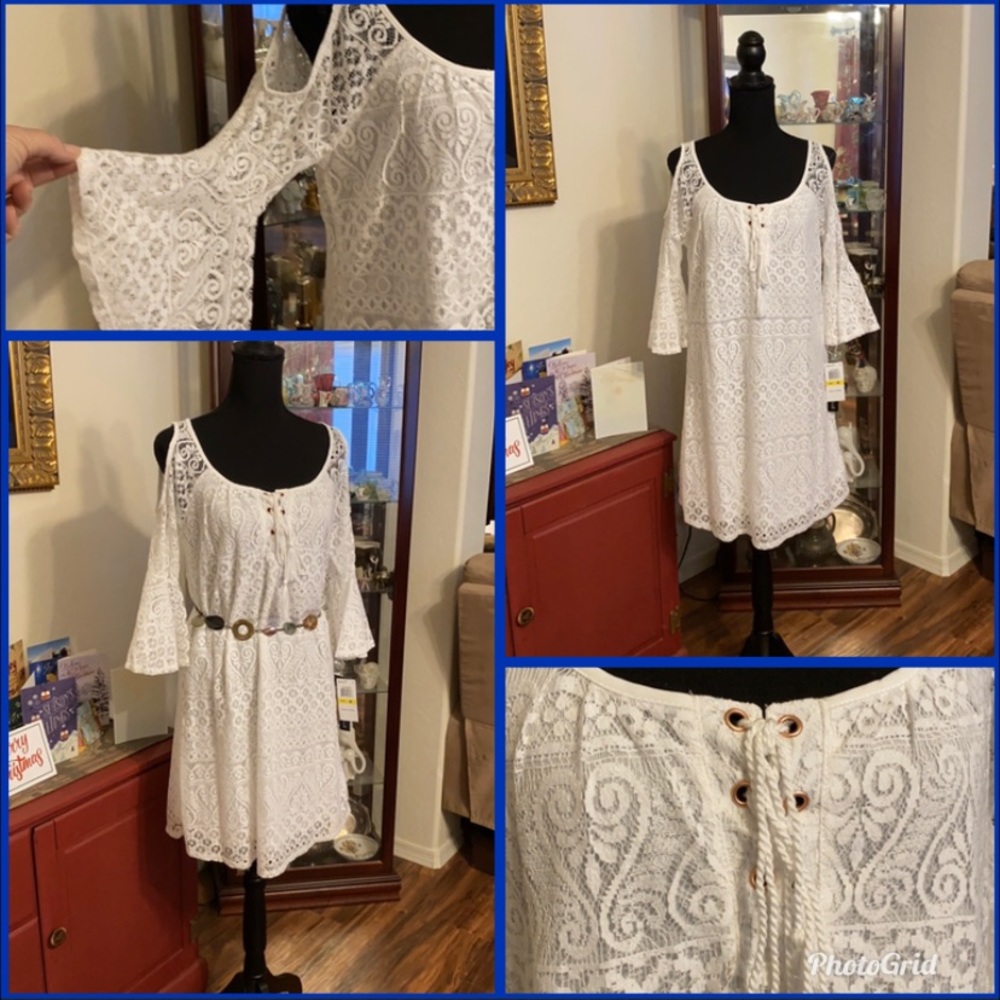 🌻Dreamy Victoriana style white lace dress, sz Med